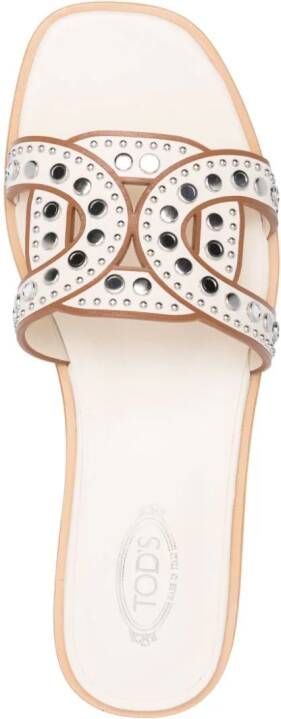 Tod's studded leather sandals Neutrals