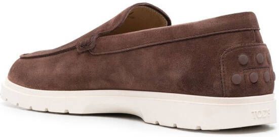 Tod's suede almond-toe loafers Brown