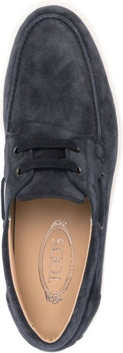 Tod's suede boat shoes Blue