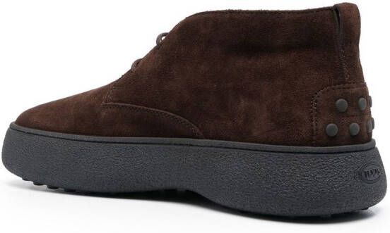 Tod's suede lace-up boots Brown