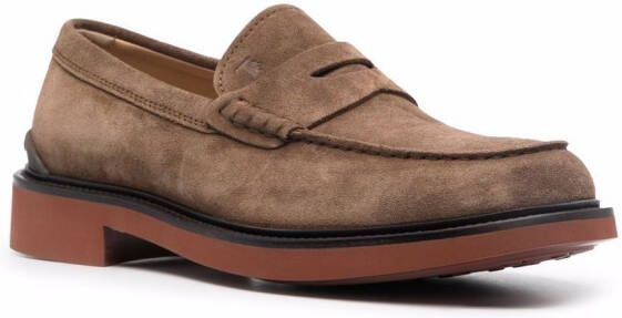 Tod's suede-leather loafers Neutrals