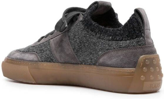 Tod's suede panelled low-top sneakers Grey