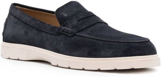 Tod's suede penny loafers Blue