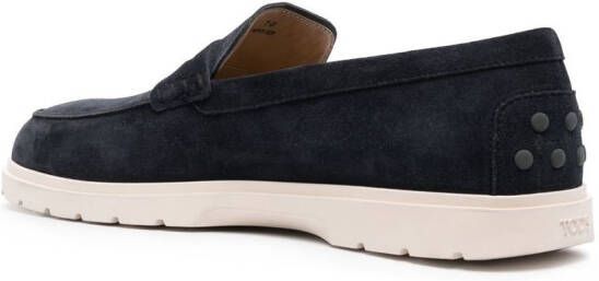 Tod's suede penny loafers Blue
