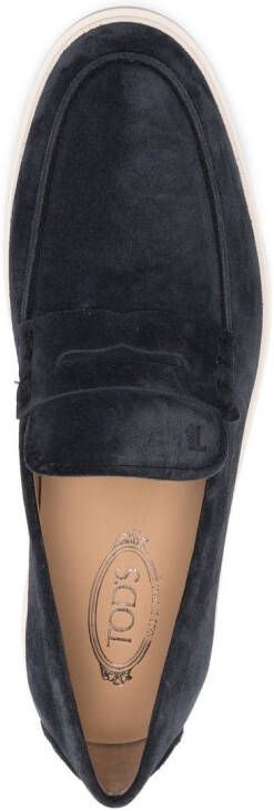 Tod's suede penny loafers Blue
