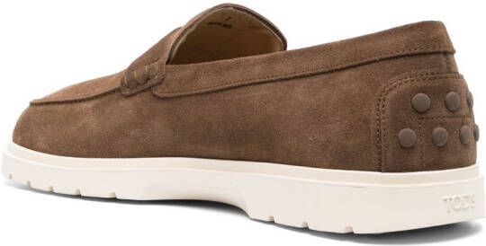 Tod's suede penny loafers Brown