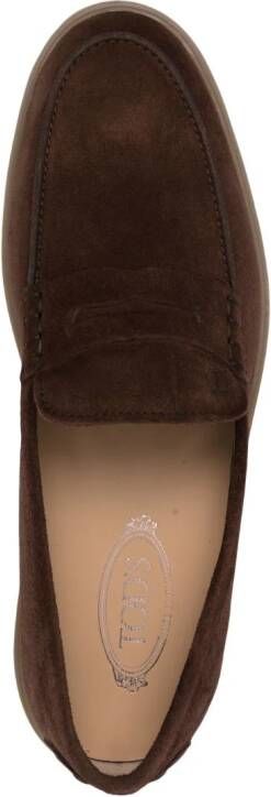 Tod's suede penny loafers Brown