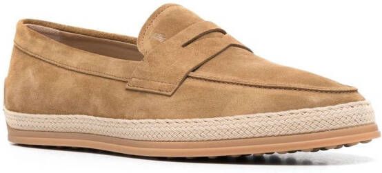 Tod's suede penny-slot loafers Brown