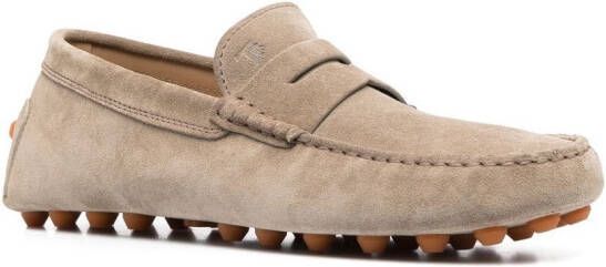 Tod's suede penny-slot loafers Neutrals