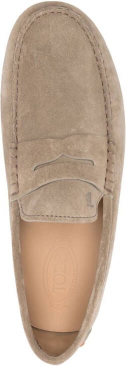 Tod's suede penny-slot loafers Neutrals