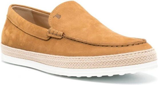 Tod's suede slip-on loafers Brown