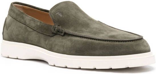 Tod's suede slip-on loafers Green