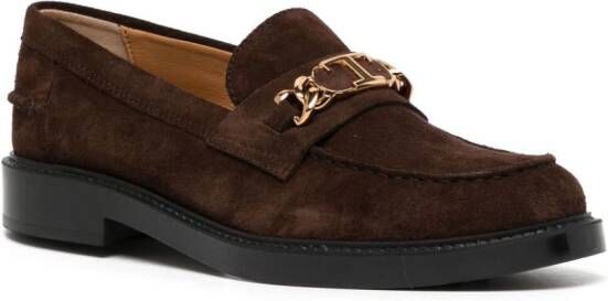 Tod's T-chain leather loafers Brown