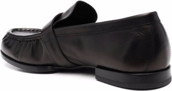 Tod's T-logo leather loafers Black