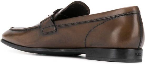 Tod's T logo leather loafers Brown