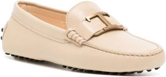 Tod's T-logo leather loafers Neutrals
