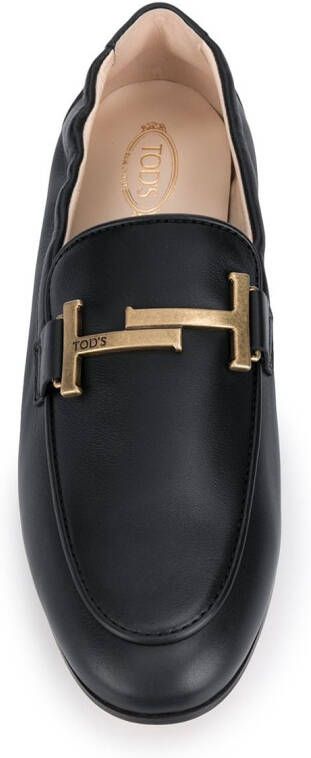 Tod's T logo loafers Black