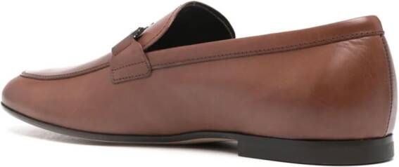 Tod's T Ring leather loafers Brown