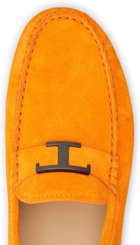 Tod's T Timeless Gommino suede loafers Orange