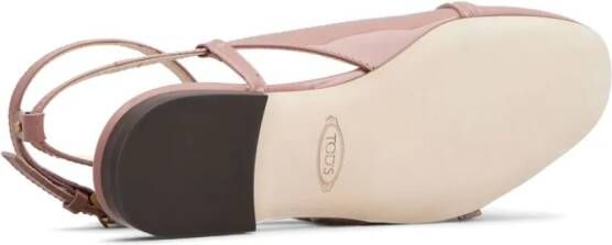 Tod's T Timeless leather ballerina shoes Pink