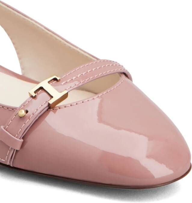 Tod's T Timeless leather ballerina shoes Pink