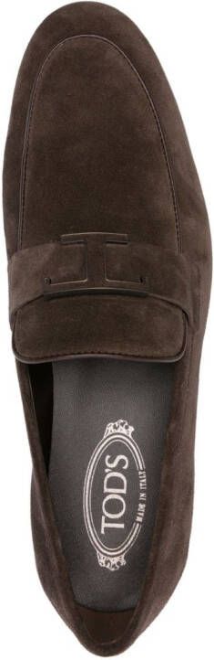 Tod's T Timeless suede loafers Brown