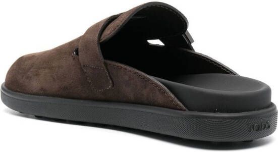 Tod's T Timeless suede slides Brown