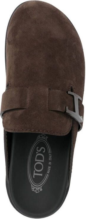 Tod's T Timeless suede slides Brown