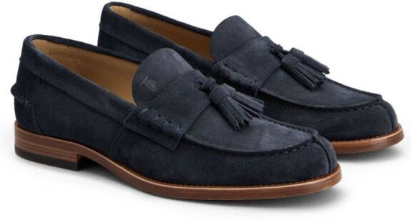 Tod's tassel-detail suede loafers Blue