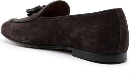 Tod's tassel-detail suede loafers Brown