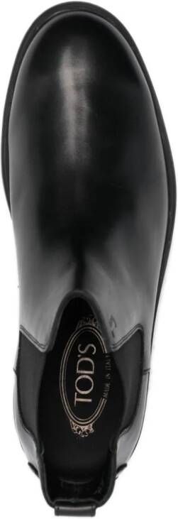 Tod's Tronchetto slip-on leather boots Black