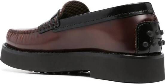 Tod's two-tone leather loafers Brown