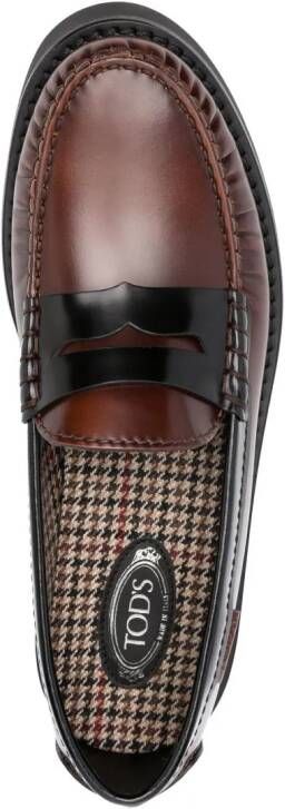 Tod's two-tone leather loafers Brown
