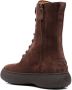 Tod's WG lace-up suede ankle boots Brown - Thumbnail 3