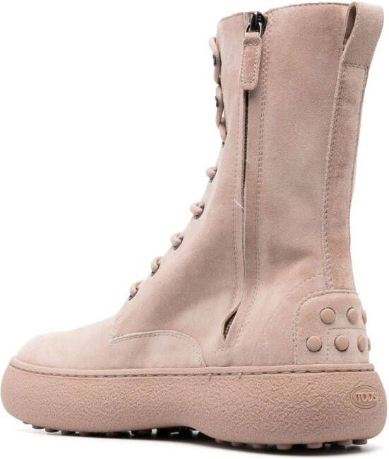 Tod's WG lace-up suede ankle boots Neutrals