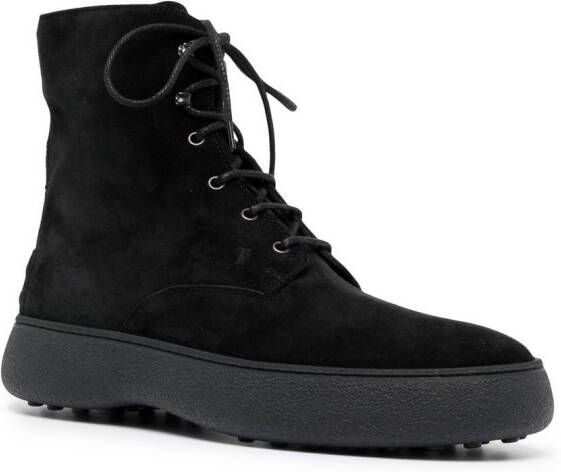 Tod's W.G. lace-up suede boots Black