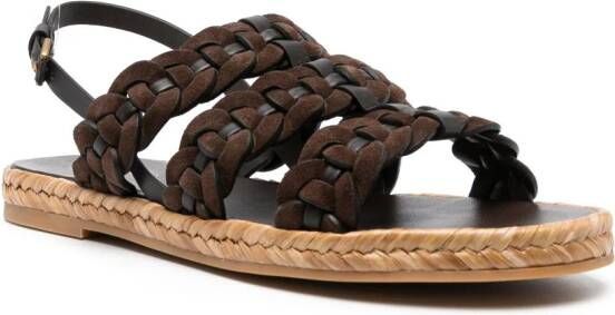 Tod's woven-design open-toe sandals Brown
