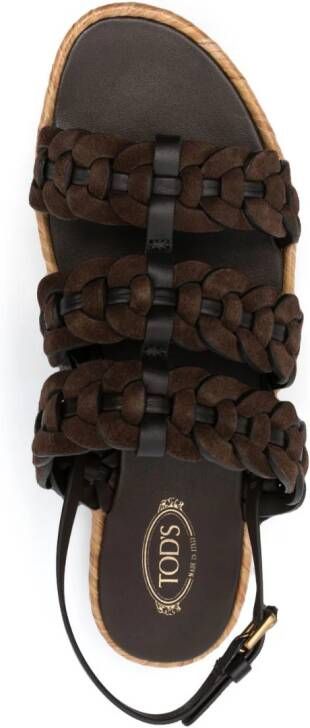 Tod's woven-design open-toe sandals Brown