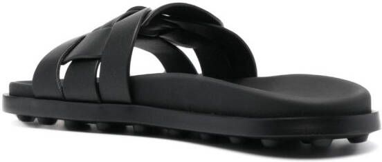 Tod's woven leather slides Black