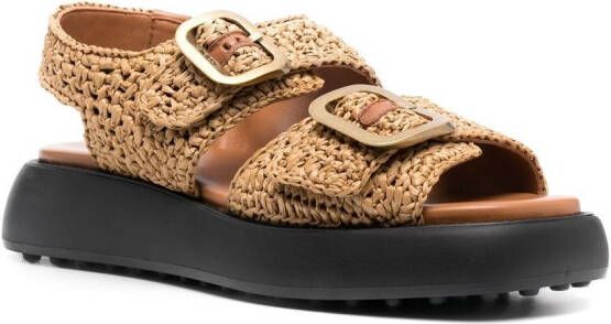 Tod's woven raffia 45mm sandals Brown