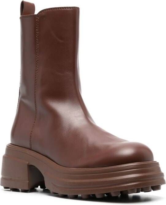Tod's zip-up leather boots Brown