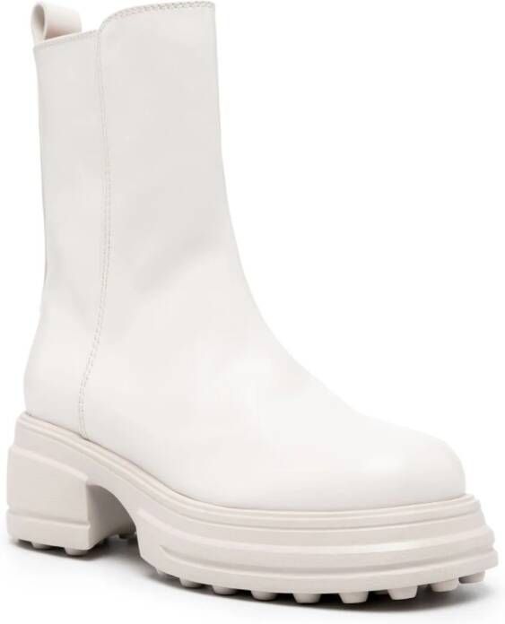 Tod's zip-up leather boots White