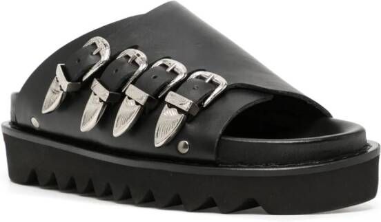 Toga buckle-detail leather sandals Black