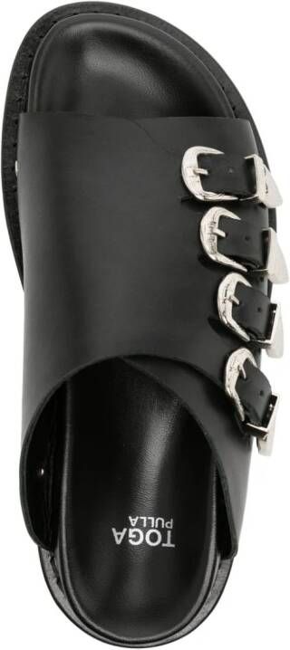 Toga buckle-detail leather sandals Black