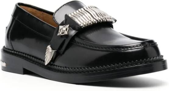 Toga Pulla buckle-detail leather loafers Black