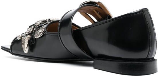 Toga Pulla buckle-fastening open-toe ballerina shoes Black