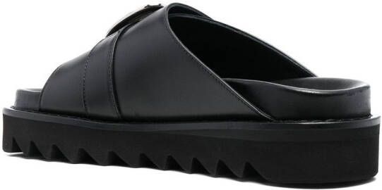 Toga Pulla buckle leather sandals Black