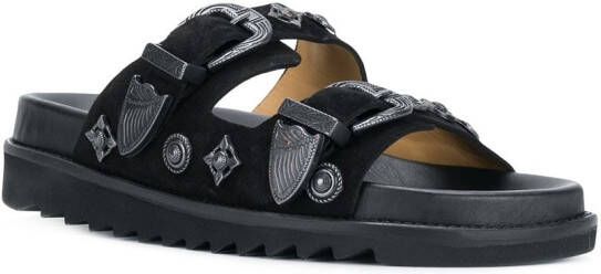 Toga Pulla buckle strap sandals Black