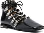 Toga Pulla buckled lace-up leather sandals Black - Thumbnail 2