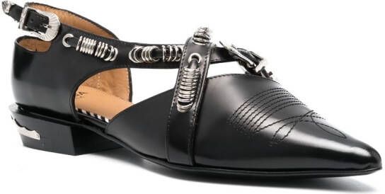 Toga Pulla buckled leather ballerina shoes Black